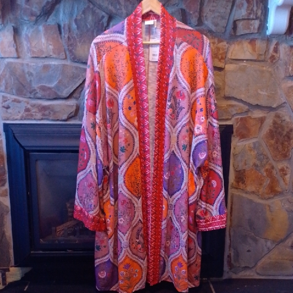SIMPLE Suzanne Betro Stunning Floral Patterned Cardigan Kimono Oversized NWT